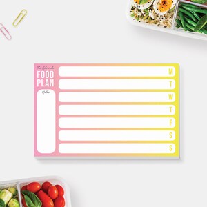 Family Meal Planner Notepad, Custom Weekly Meal Planner, Colorful Meal Planning Organizer, Meal Prep Planner Tear Off Pad with Grocery List