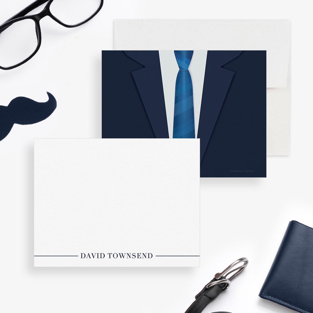Custom Men Stationery Set, Business Office Note Cards for Men ...