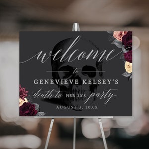 Floral Death to my 20s Party Welcome Sign Editable Template, RIP 20s Printable Sign Digital Download, RIP Twenties Sign, Death to my Youth