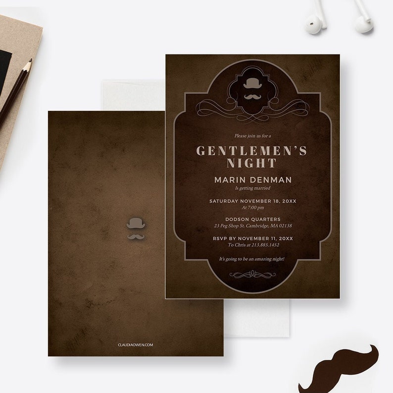 Bachelor Party Invitation Editable Template, Gentlemen's Night Invites ...