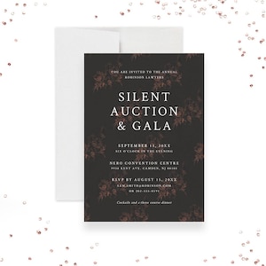 Silent Auction Gala Party Invitation Template Business Printable Digital Download Corporate Company Retirement Party