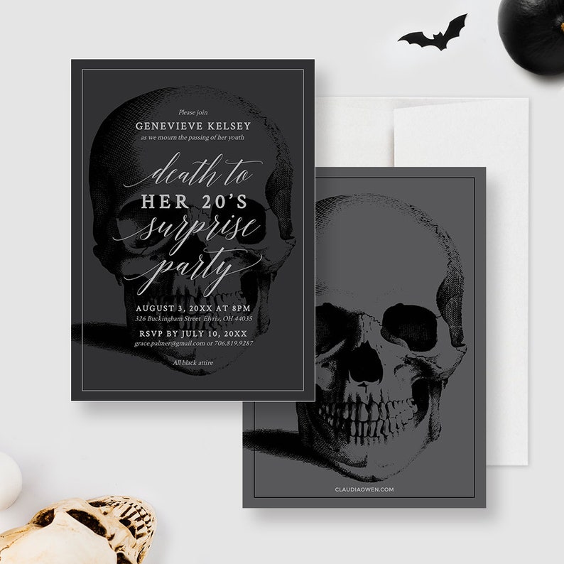 Death to My 20s Party Invitation 30th Birthday Funeral for