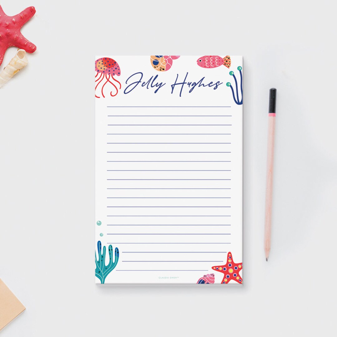 Sea Life Notepad for Kids Personalized, Under the Sea Memo Pad for ...