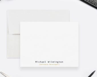 Personalized Programmer Note Cards Software Developer Stationery Set Custom Tech Writing Paper Gift for Coders Engineers IT Pros
