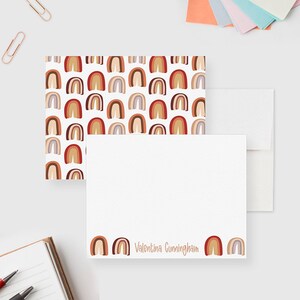 Ensemble de cartes de correspondance arc-en-ciel pour filles, cartes de papeterie personnalisées avec enveloppes, cartes de remerciement arc-en-ciel, arc-en-ciel bohème