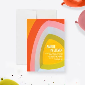 Kinder Bunt Party Einladung Vorlage, druckbare Geburtstagseinladung Digital Download für Frauen und Jugendliche, lustiges Mädchen lädt ein