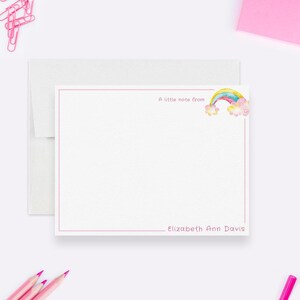 Personalized Unicorn Stationery Set for Girls Custom Note Cards Magical Rainbow Writing Paper Gift for Kids Birthday or Back to School