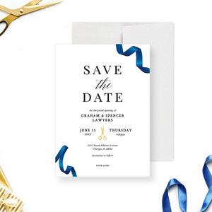 Feierliche Eröffnung Save the Date Kartenvorlage, Lancierung Party Digitaler Download, Bandschneidezeremonie Neue Geschäftseröffnung