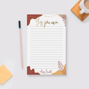 Yes You Can Notepad, Motivational Notepad for Women and Girls, Personalized Inspirational Quote Daily Planner, Women Empowerment Gifts
