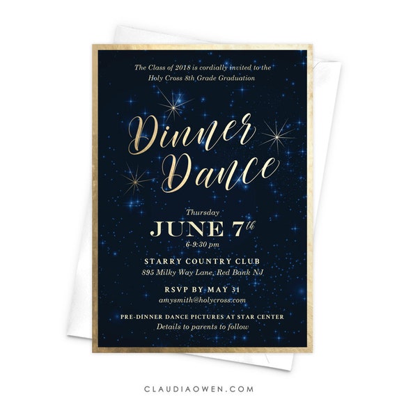 Dinner Dance Prom Invitation Class Dance Gala Invitation Ball | Etsy