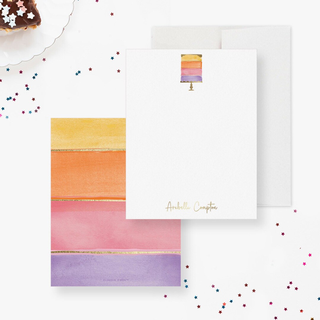 Birthday Cake Thank You Cards, Cake Decorating Party Note Cards, Cake ...