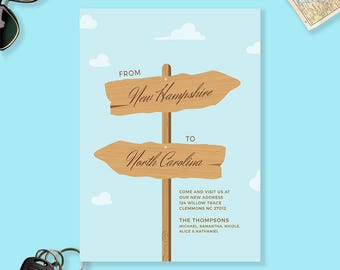 Moving Announcement Card Template, New Address Digital File, Change of Address Cards, Fun Moving Cards Digital Download, New House Cards