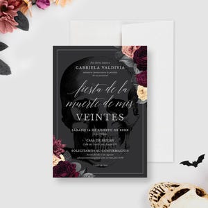 Fiesta de la Muerte de mis Veintes Con Flores Party Invitation Template, RIP 20s 30s 40s, 30th 40th Birthday Digital in Spanish