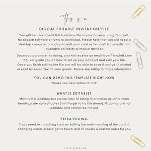 May include: A digital invitation template for a wedding, birthday, or other special event. The text on the image says "This is a Digital Editable Invitation/File". You can edit the invitation in your browser using Templett.com.
