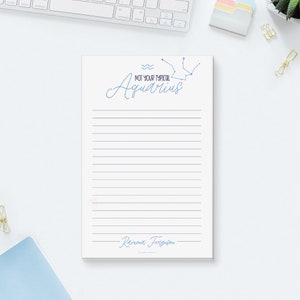 Personalized Zodiac Sign Notepad, Aquarius Astrology Gift, Zodiac Sign Gifts for Women Girls Memopad, Constellation Star Sign Stationery