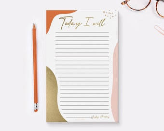 Lined Notepad, Custom To Do List Notepad Personalized To Do List Notepad, Desk Pad Notepad Gift 5.5 x 8.5 inches