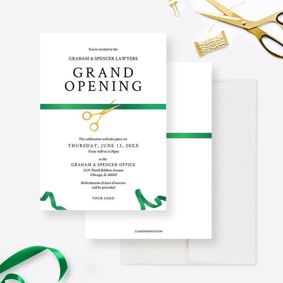 Green Grand Opening Ribbon Cutting Scissors