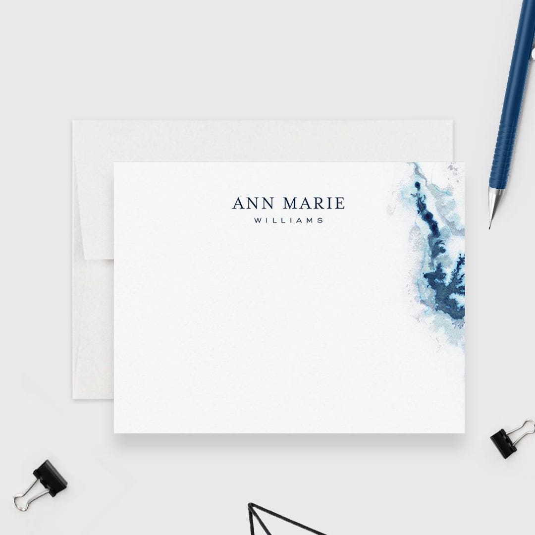 Agate Rock Personalized Note Cards Custom Stationery Set Geode Paper ...