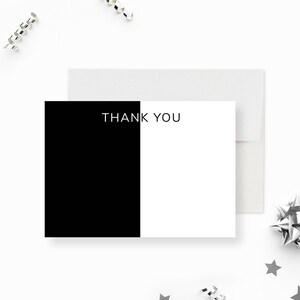 Black and White Thank You Card Editable Template, Thank You Note Card ...