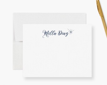 Papeterie personnalisée nuit étoilée, cartes de correspondance personnalisées galaxie, ensemble d'écriture céleste, cadeau pour les amateurs d'astronomie