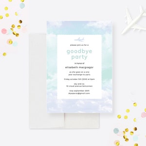 Goodbye Party Invitation Editable Template, Going Away Printable Digital Download, Farewell Party Bon Voyage Invitation