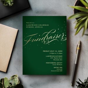 Modèle d'invitation pour collecte de fonds, invitations pour collecte de fonds pour le sport, téléchargement numérique, cartes numériques de parrainage, événement caritatif pour l'école
