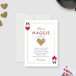 Modello di invito per una festa notturna del casinò, download digitale del compleanno di poker, inviti a tema Las Vegas per donne, carte da gioco della serata di poker