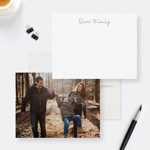 Personalized Family Stationery, Family Photo Note Card, Custom Gift Stationary Set Gift for the Home, Home Office Stationery Flat Card