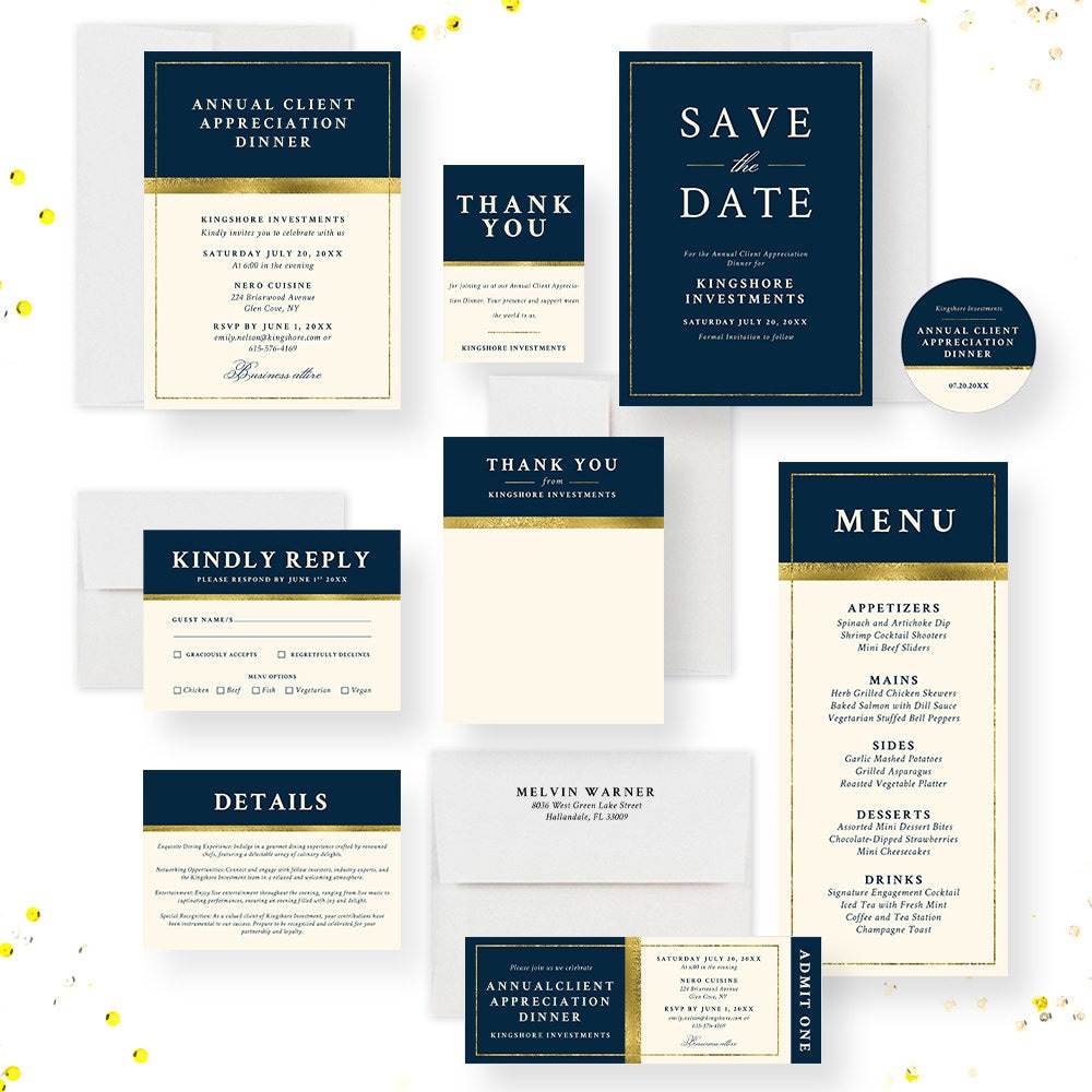 Corporate Dinner Party Invitation, Professional Event Invite, Elegant ...