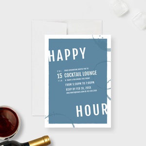 Happy Hour Party Invitation Editable Template, Corporate Work Drinks Invite Digital Download, Printable Business Event