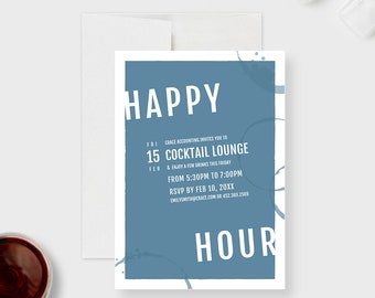 Happy Hour Party Invitation Editable Template, Corporate Work Drinks Invite Digital Download, Printable Business Event