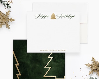 Personalized Elegant Business Holiday Cards, Corporate Holiday Cards for Clients Partners Customers, Company Christmas Greeting Cards