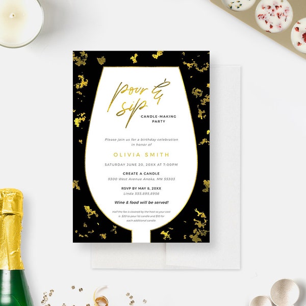 Candle Making Birthday Party Invite - Etsy