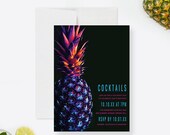 Cocktail Party Invitation Editable Template, Pineapple Birthday Invites Digital Download, Summer Party, Tropical Hawaiian Themed Party