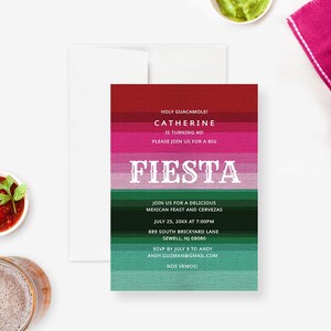 Mexican Fiesta Party Editable Template with Serape Blanket, Latin American Fiesta Invites Digital Download