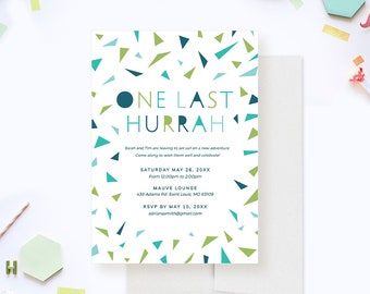 One Last Hurrah Goodbye Party Invitation Template, Colorful Farewell Party Invites, Going Away Party, Moving Party Digital Download