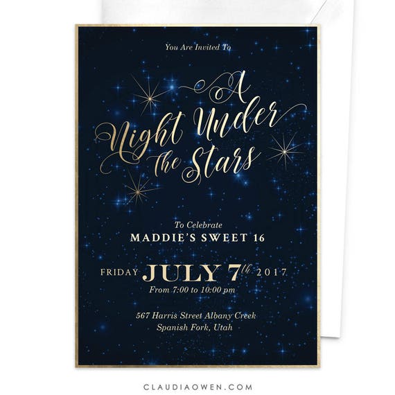 Under The Stars Party Invitations 4