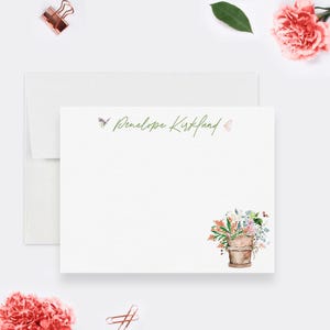 Butterfly Personalized Note Cards with Name Custom Botanical Stationery Set Spring Thank You Cards Garden Theme Stationery for Women