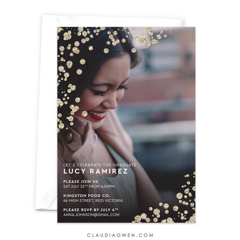 School Graduation Graduate University Graduation Photo Card College Graduation Graduation Party Invitation High School Graduation
