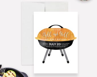 Cookout Birthday Party Invitation Editable Template, Backyard Barbecue Printable Digital Download, 4th of July Summer Cookout Party Invite