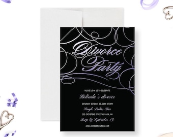 Plantilla de invitación para fiesta de divorcio, descarga digital para celebración de ruptura, invitación para fiesta de separación