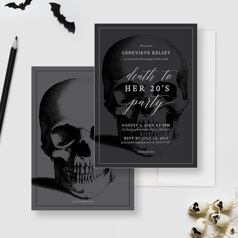 Death to Your 20s Party Invitation Editable Template RIP 20s Etsy
