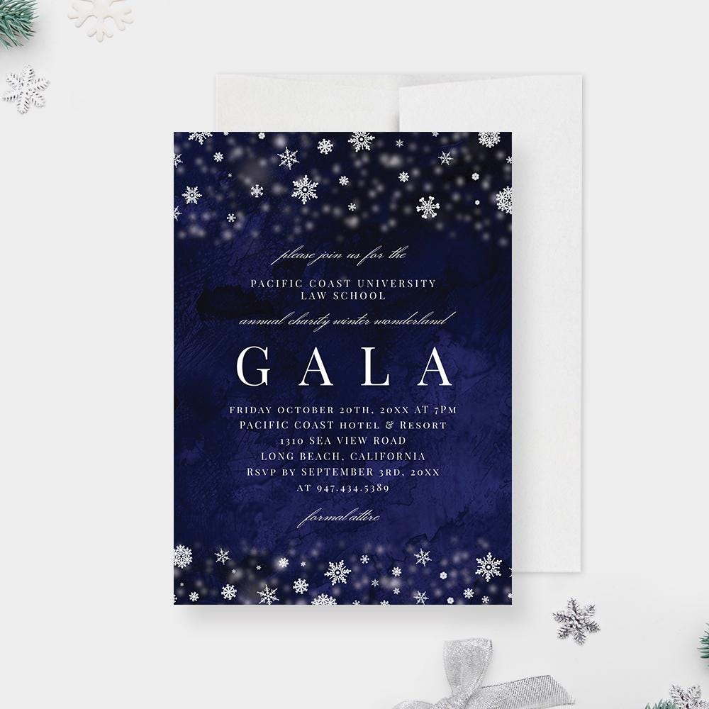 Winter Gala Party Invitation Template, Corporate Business Holiday Party  Invites, Formal Company Christmas Winter Wonderland Invitation - Etsy, image size:1000x1000