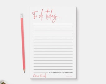 To Do Today Funny Notepad Planner, Modern Daily To Do List Desk Pad Organizer, Custom Home Office Memo Pad, Procrastinator Funny Notepad