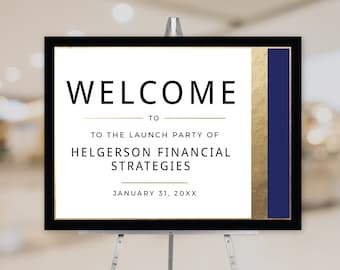 Launch Party Welcome Sign Editable Template, 24 X 18 Inches Printable Sign, Company Opening Ceremony Instant Download, Office Party Sign