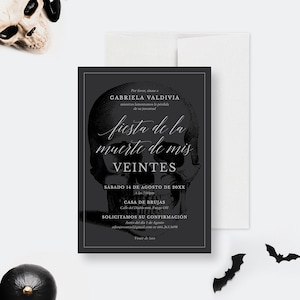 Fiesta de la Muerte de mis Veintes Party Invitation Template, RIP 20s 30s 40s, 30th 40th 50th Birthday Digital Download in Spanish