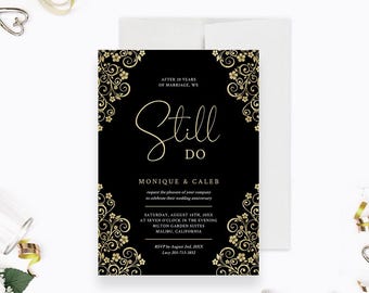 We Still Do Wedding Anniversary Invitation Template Renewal of Vows Editable Invite Printable Anniversary Party Digital Download