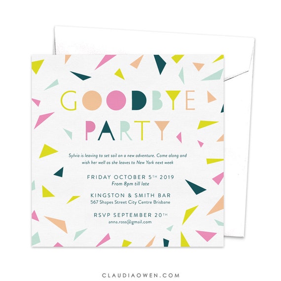 goodbye party invitation leaving party invitation farewell etsy