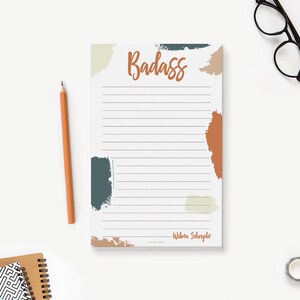 Personalized Badass Notepad, Custom Feminist Gifts for Friend Family Coworker, Girl Boss Planner, Badass Women Stationary Notepad