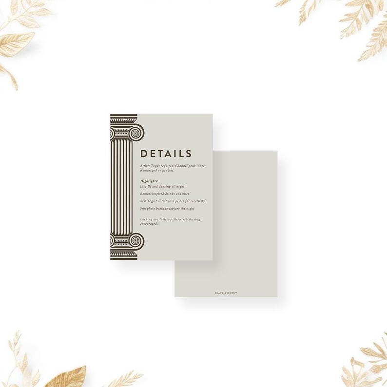 Classic Roman Toga Party Invitations, Greek Wedding Invitations ...